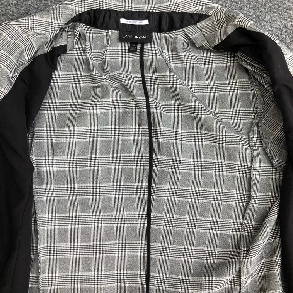 Lane Bryant the Bryant blazer single button plaid blazer size 20